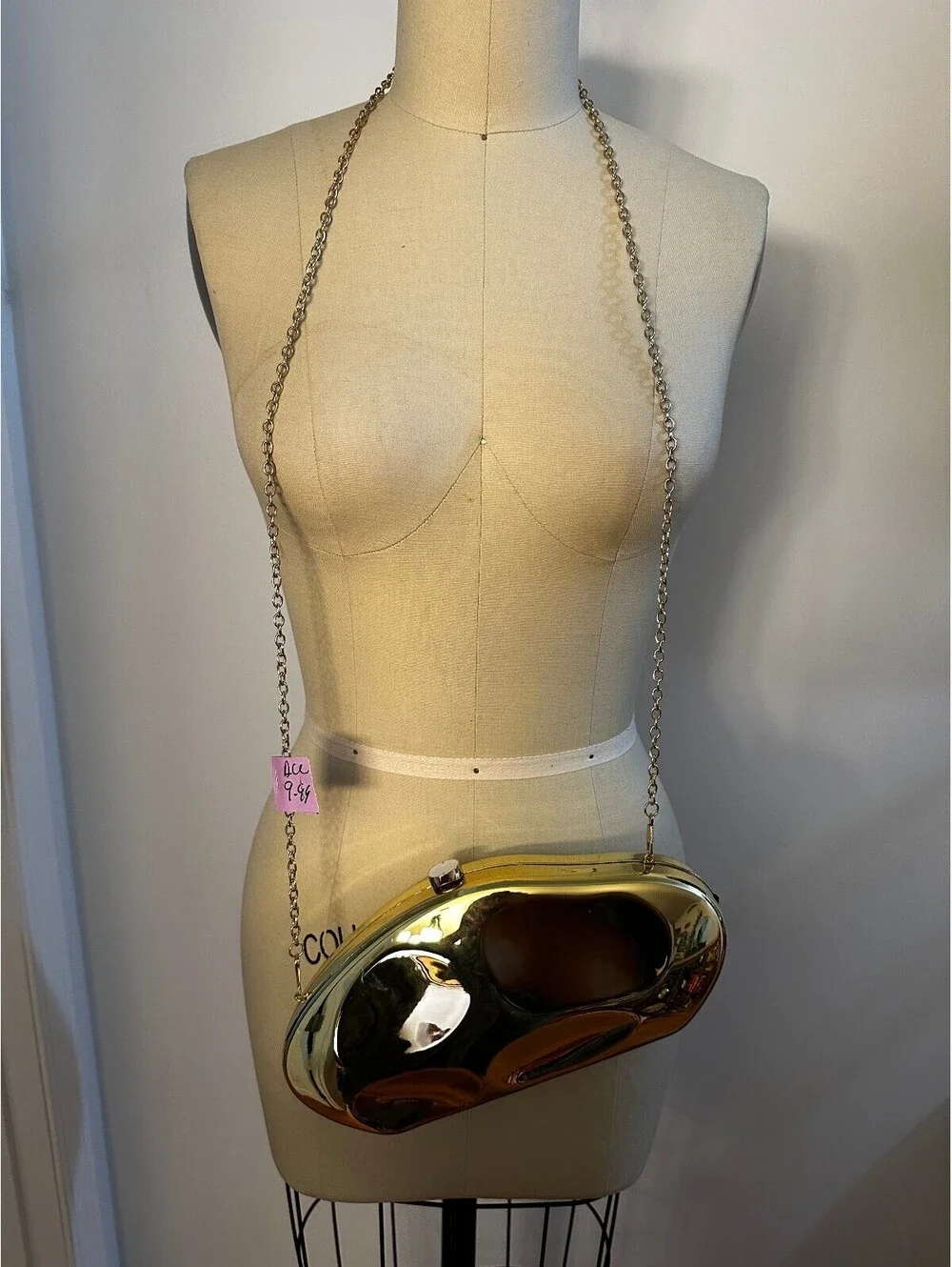 Metallic Gold Abstract Hard-Shell Acrylic Evening Clutch